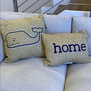 Vineyard Vines whale throw pillow & Threshold home